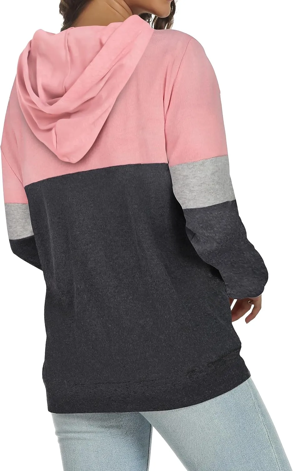 Women's Hoodies Long Sleeve Sweatshirts Drawstring Pullover Tops with Pocket Casual Loose Blouses Tunic