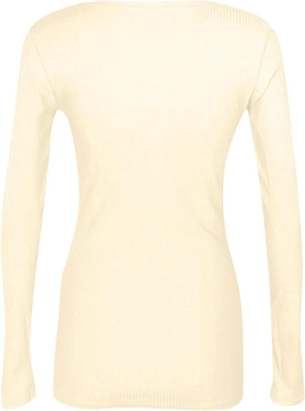 Womens Long Sleeve Crewneck Tops Rib Knit Slim Fit Basic Shirts 2024 Casual T-Shirt Stretchy Going Out Basic Outfits