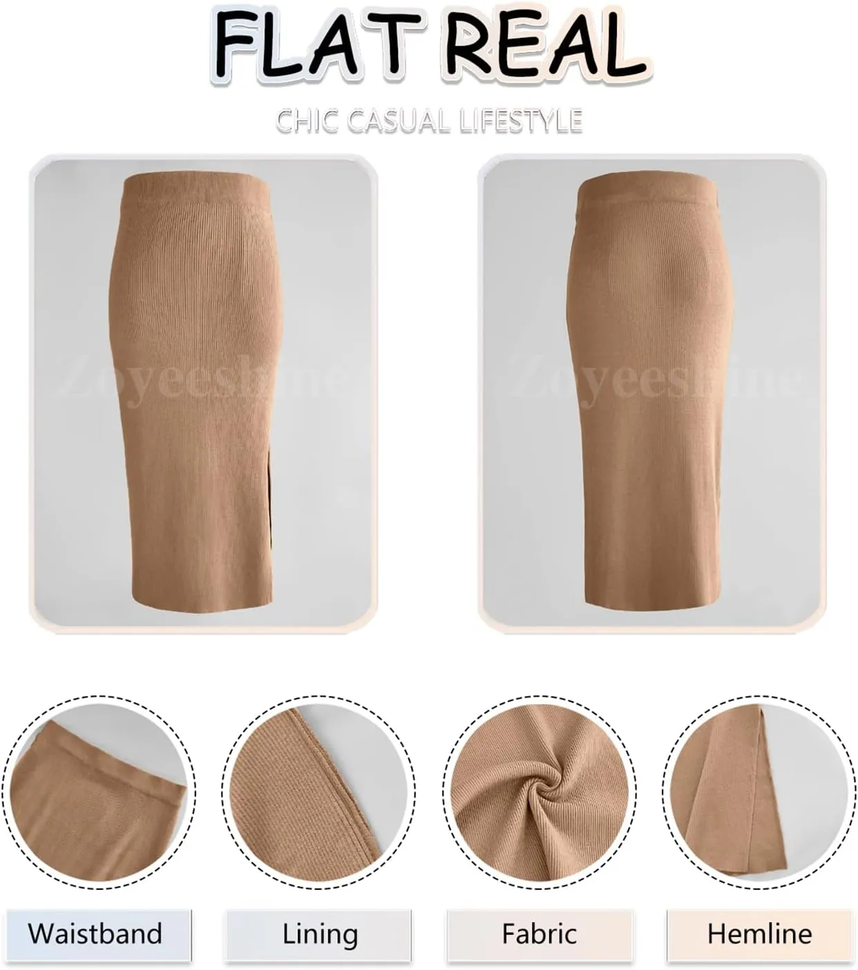 Women's Midi Skirt High Elastic Waist A Line Pleated Midi Skirts Button Front Casual Flared Skirt with Pockets