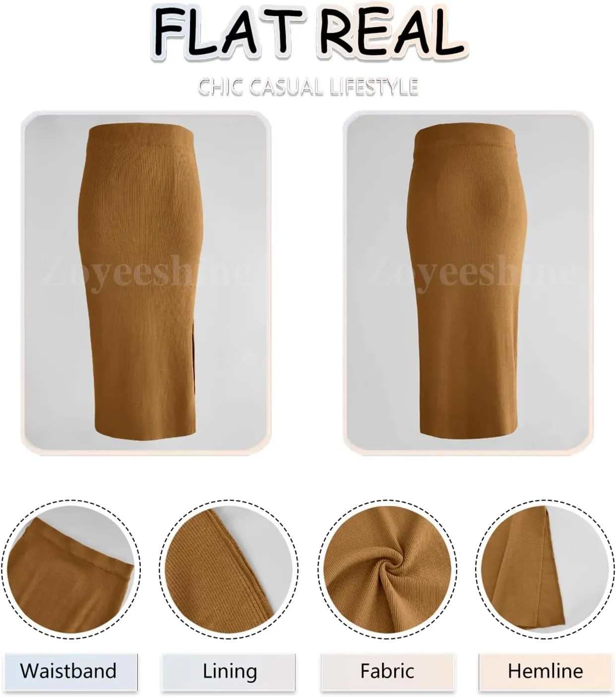 Women's Midi Skirt High Elastic Waist A Line Pleated Midi Skirts Button Front Casual Flared Skirt with Pockets