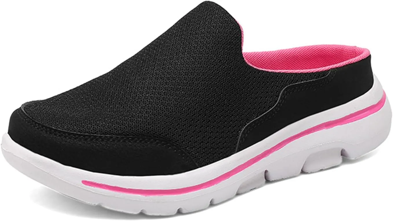 Womens Mules Casual Non Slip Orthopedic Sneakers with Arch Support Mesh Breathable Soft Sole Mules Lightweight Summer Comfortable Walking Shoes Casual Slippers Beach Footwear