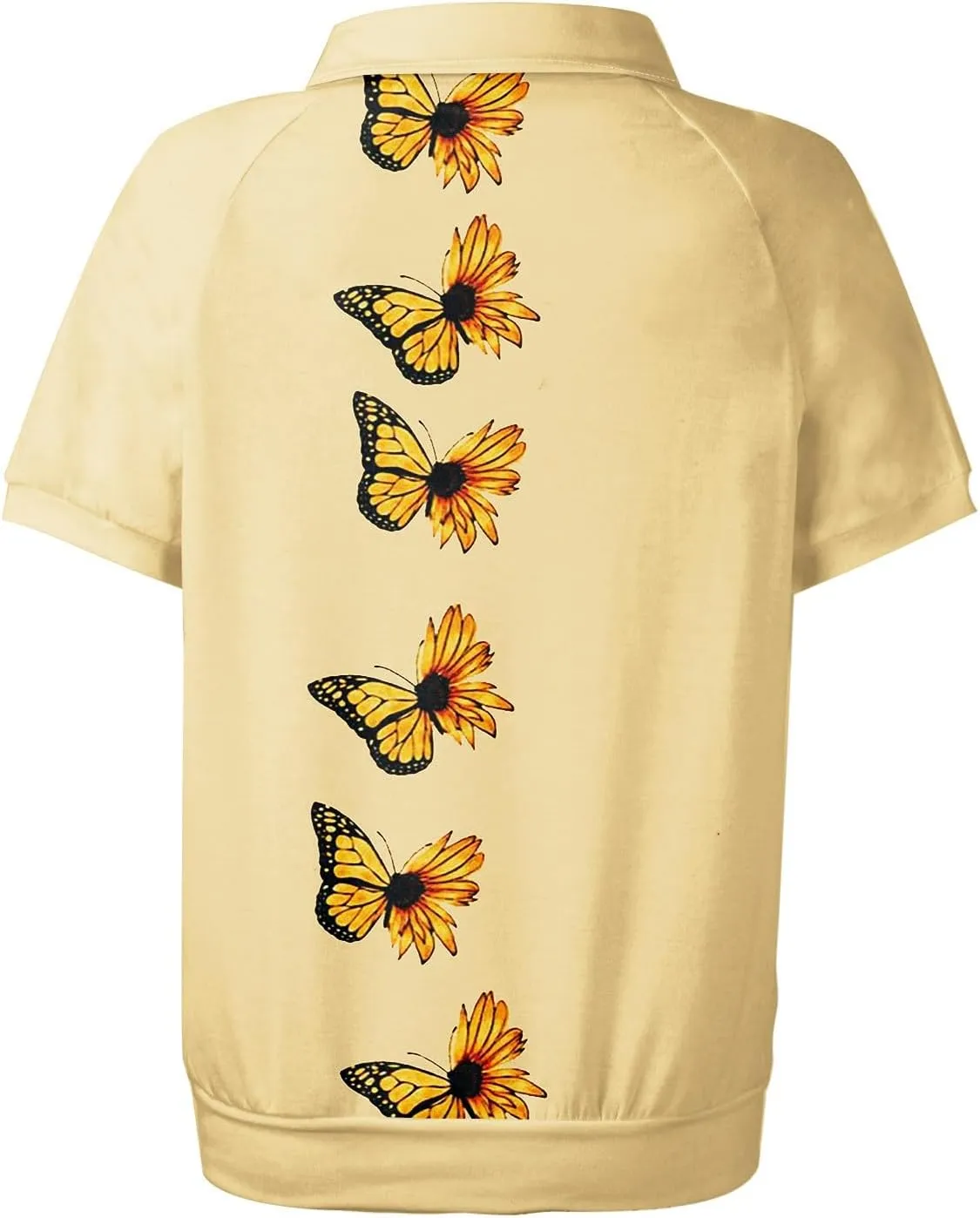 Womens Shirts Casual Short Sleeve Summer Tops Trendy Floral Print Blouses Lapel Collared Work Outfits