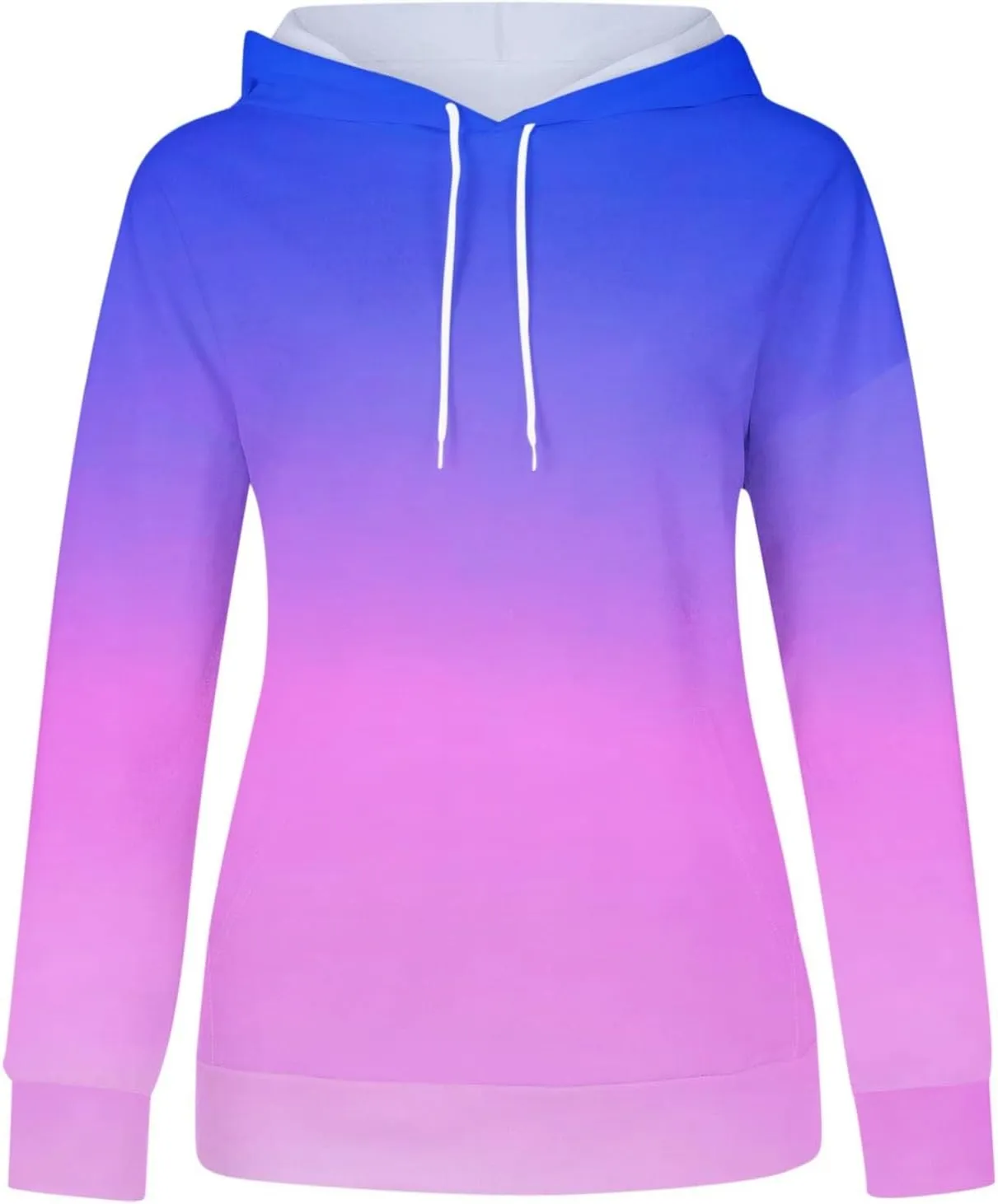 Women's Tie Dye Color Block Hoodies Long Sleeve Drawstring Preppy Pullover Oversized Comfy Casual 2024 Fall Clothes
