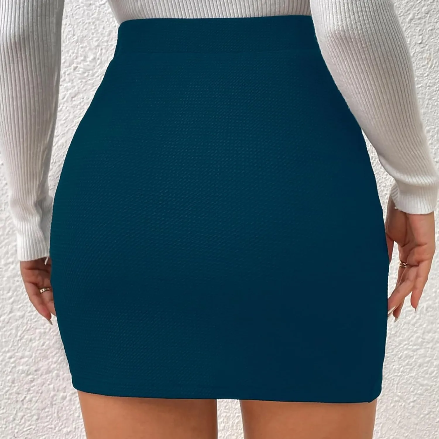Women's Trendy High Waist Mini Bandage Wrapped Hip Skirts Solid Casual Summer Sexy Half Body Short Skirt Business