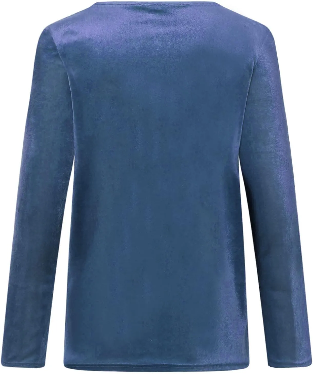 Women's Velvet T Shirts Casual 3/4 Sleeve Solid Shirt Cowl Neck Drape Ruched Front Long Sleeve Blouses Tops