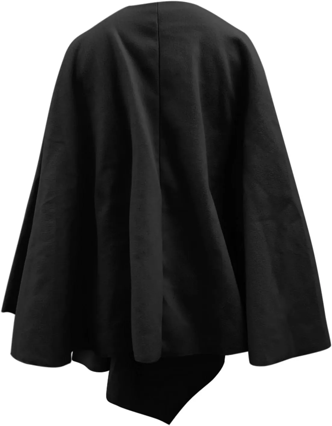 Womens Winter Loose Cape Jackets Solid Open Front Bow Knot Blanket Cloak Coat Fashion Casual Wool Poncho Copes