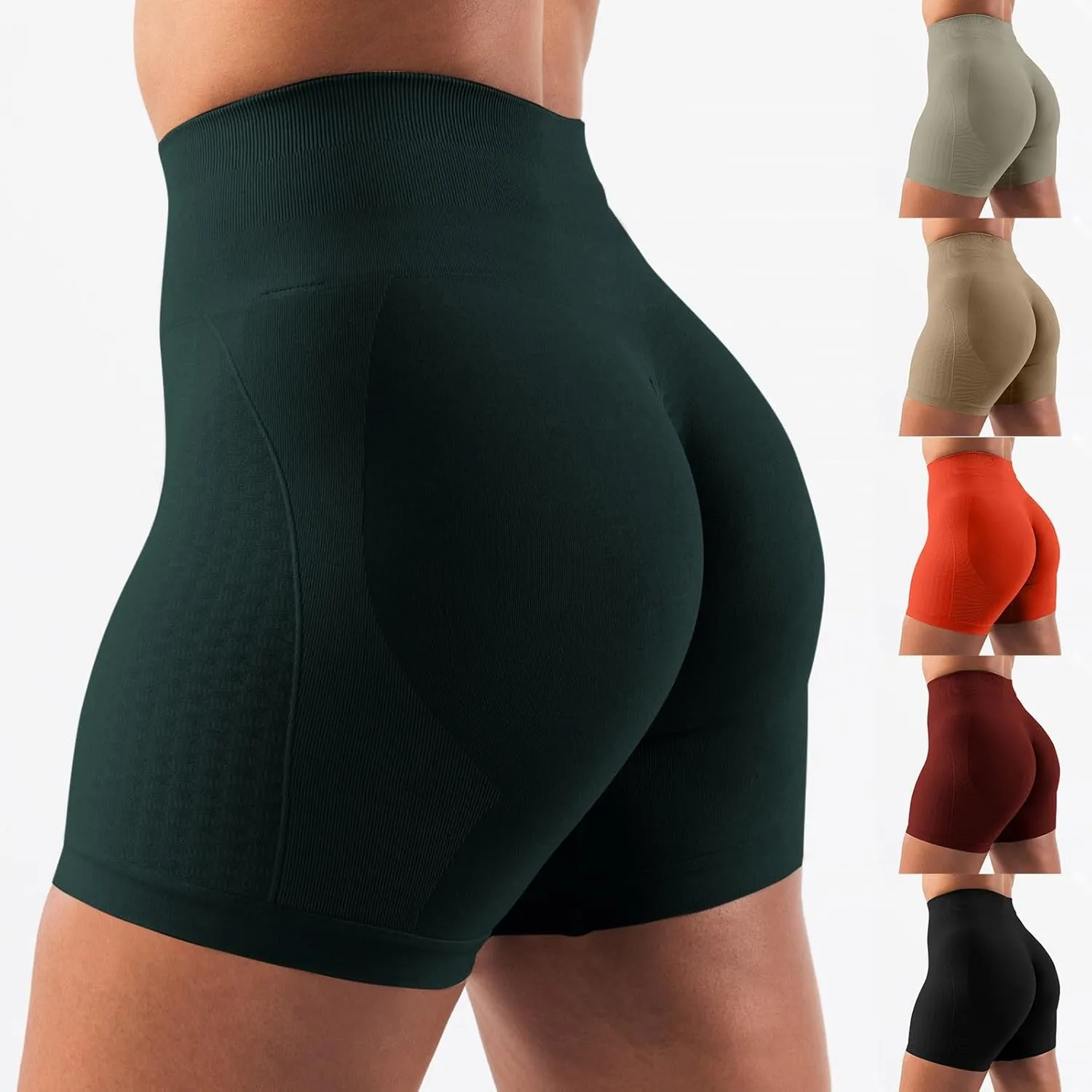 Womens Workout Shorts Scrunch Gym Butt Lifting Seamless Yoga Shorts High Waisted Athletic Running Bike Shorts