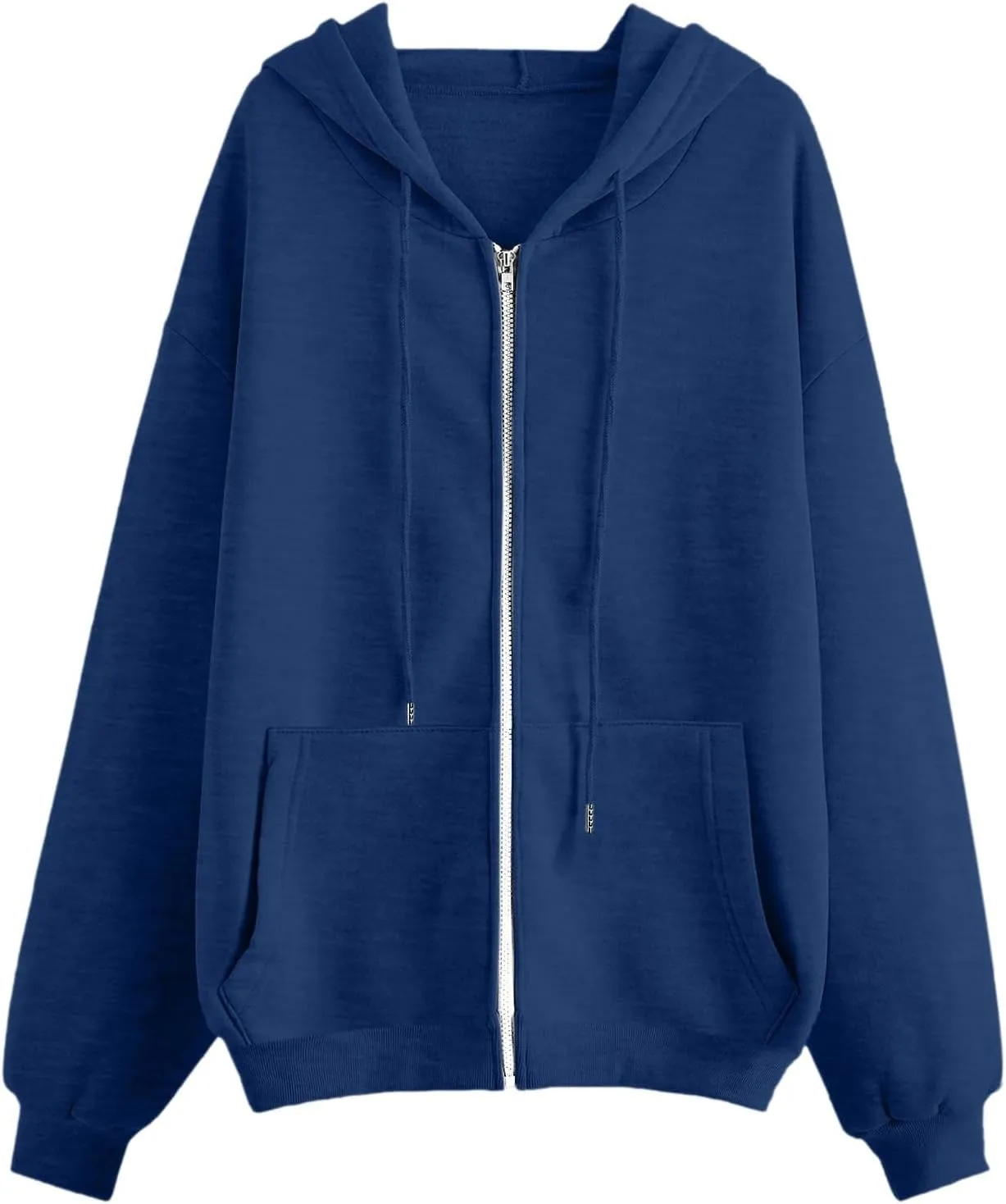 Womens Zip Up Y2k Hoodies Fall Fashion Oversized Long Sleeve Hooded Sweatshirt Casual Lightweight Jackets