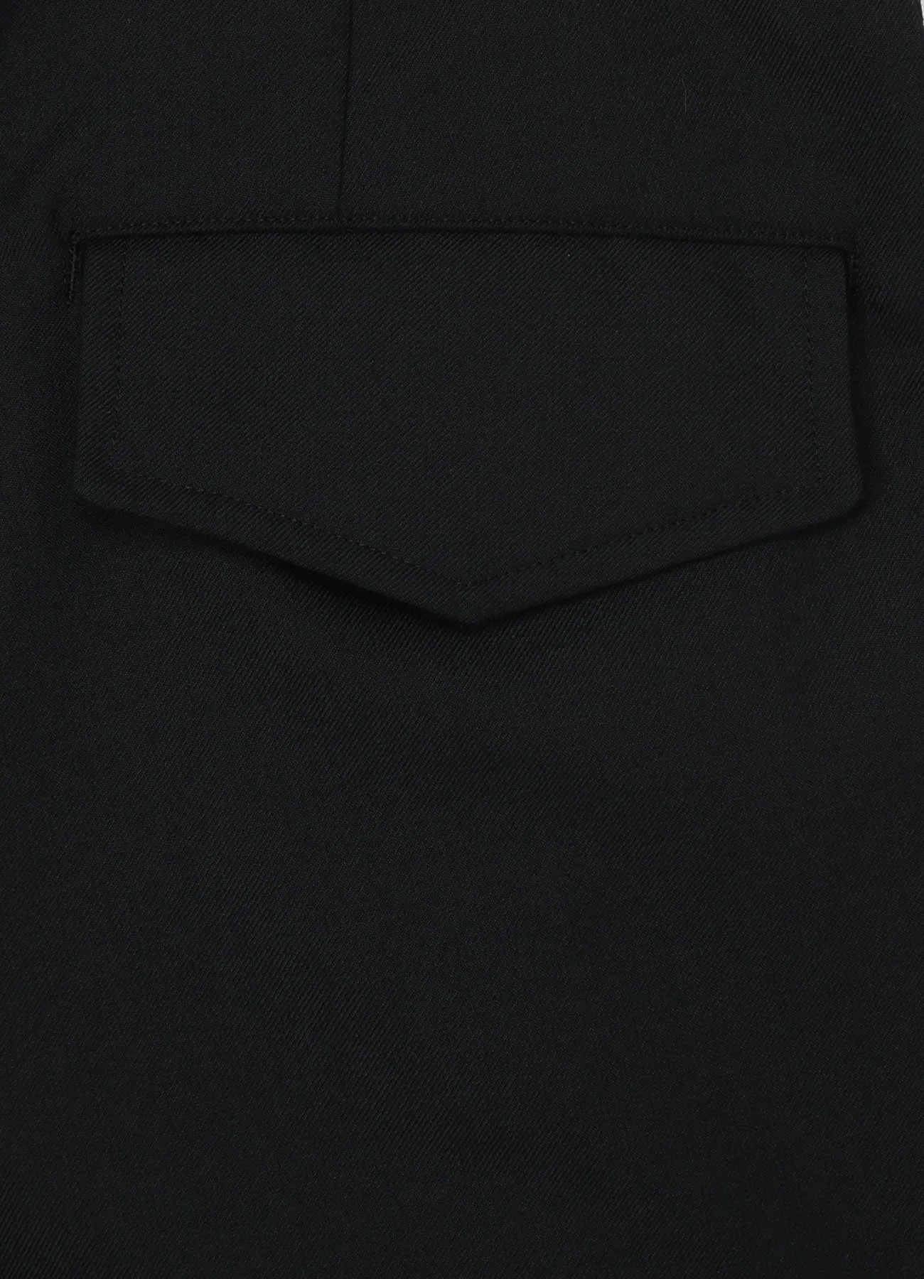 WOOL POLYESTER GABARDINE SUSPENDER MACKIN SAROUEL