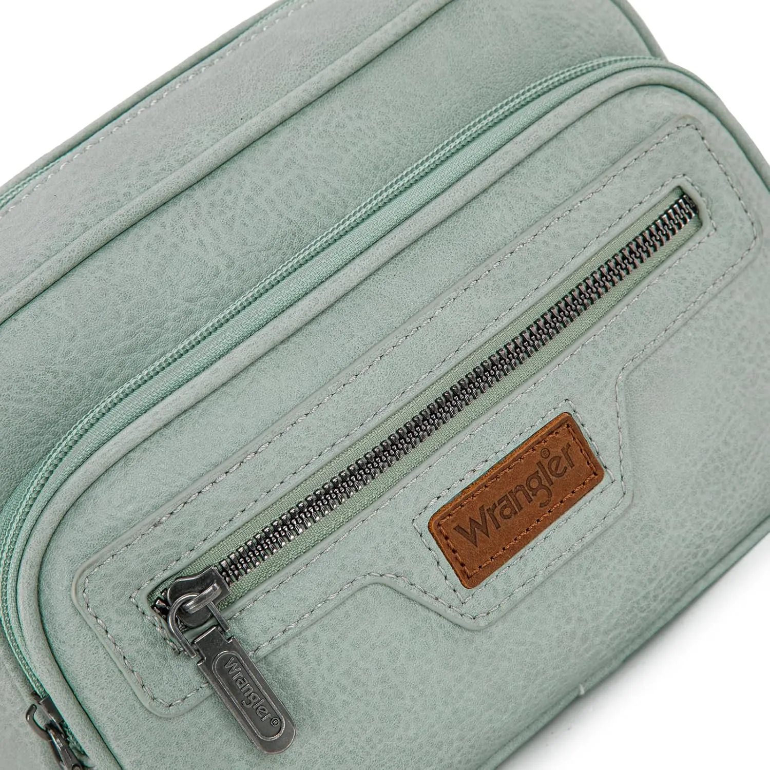 Wrangler Crossbody Bag for Women Vegan Leather Vintage Multi Pocket Crossover Bag Shoulder Pursea with Adjustable Strap