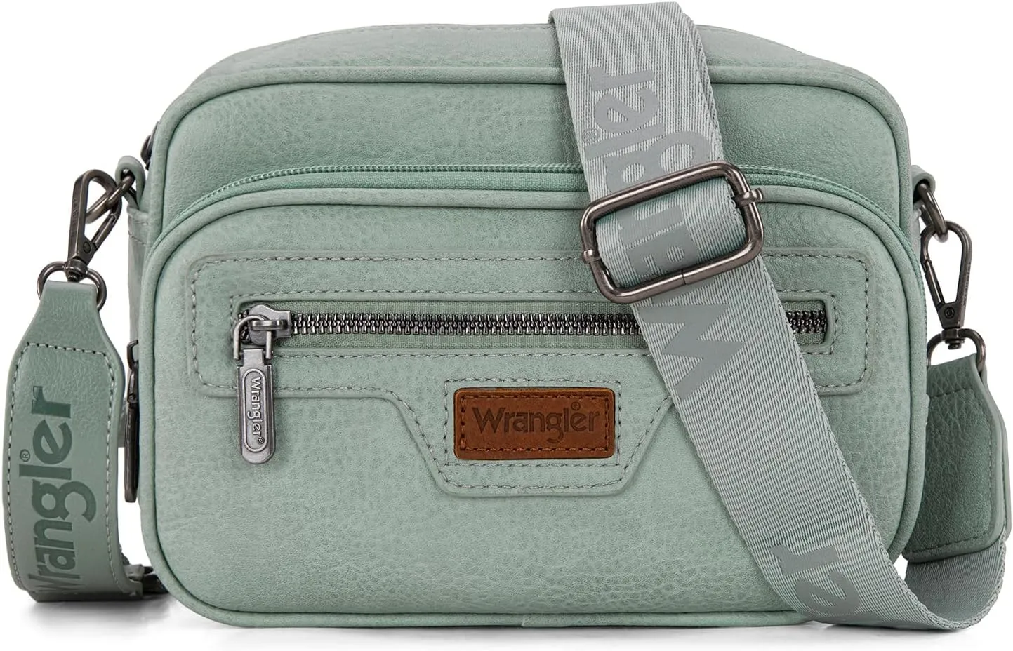 Wrangler Crossbody Bag for Women Vegan Leather Vintage Multi Pocket Crossover Bag Shoulder Pursea with Adjustable Strap