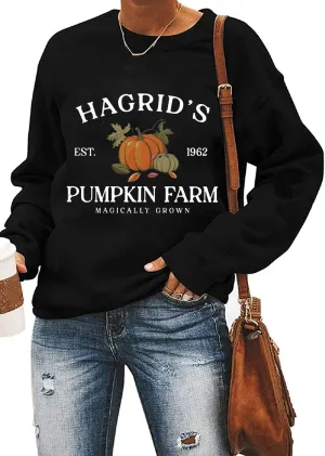 Ykomow Pumpkin SweatShirt for Women Thanksgiving Graphic Tees Fall Halloween Sweater