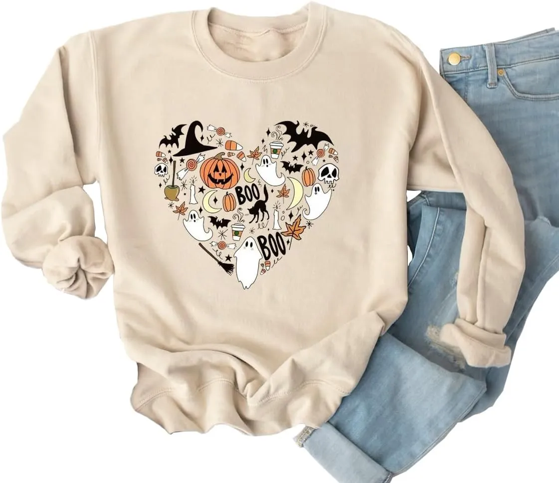 Ykomow Pumpkin SweatShirt for Women Thanksgiving Graphic Tees Fall Halloween Sweater