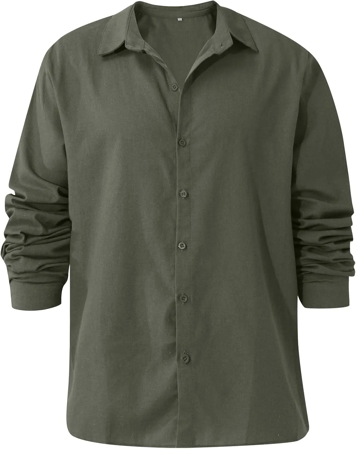 Ymosrh Men's Shirts Casual Button Down Shirt Long Sleeve Solid Color Business Dress Shirts, L-5XL