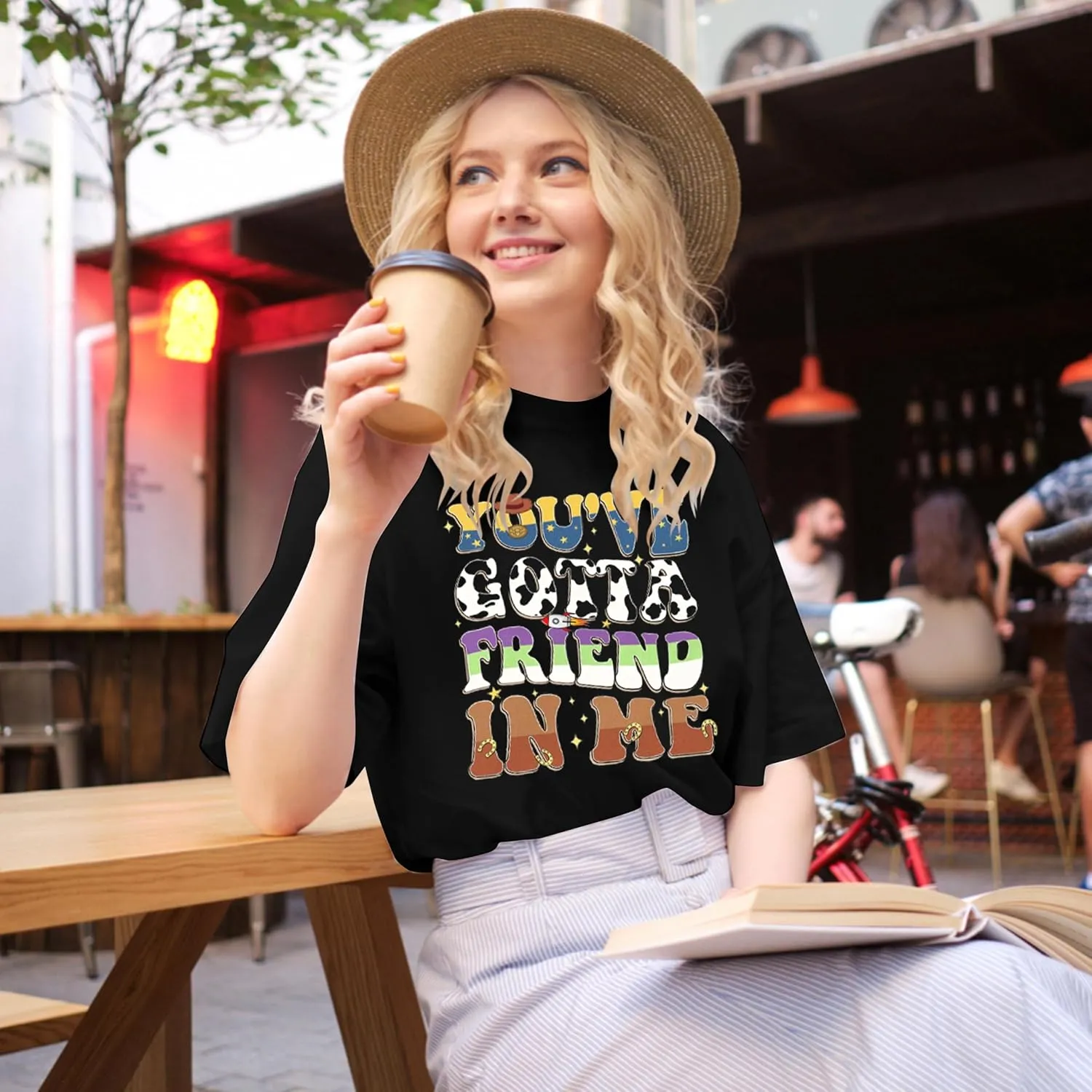 You've Got A Friend in Me Shirt Women Funny Letter Print Friends Tops Cute Vacation Holiday Short Sleeve Graphic Tees