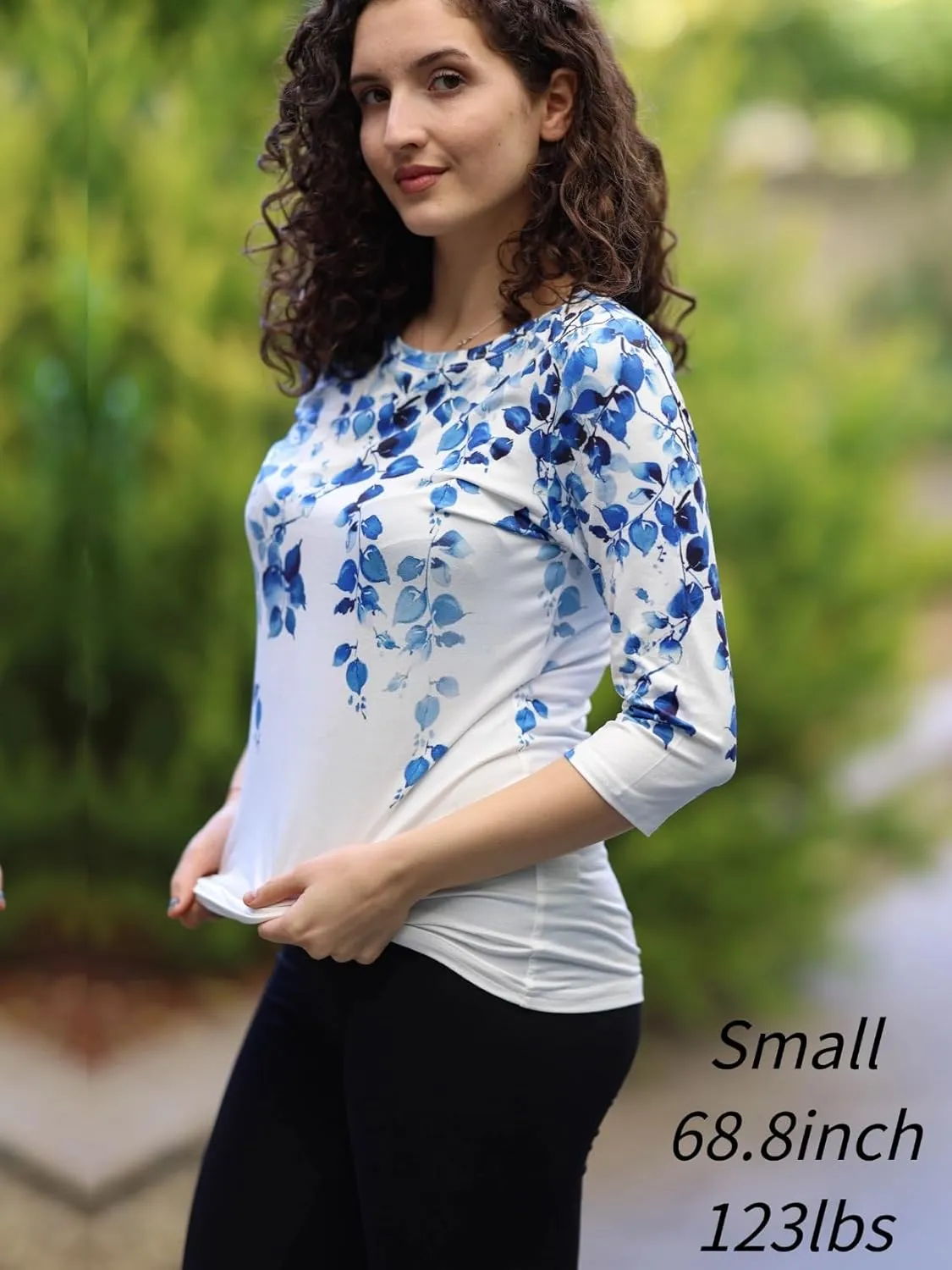 Zeagoo Women's Casual 3/4 Sleeve T-Shirts Round Neck Cute Tunic Tops Basic Tees Blouses Business Work Tee Top