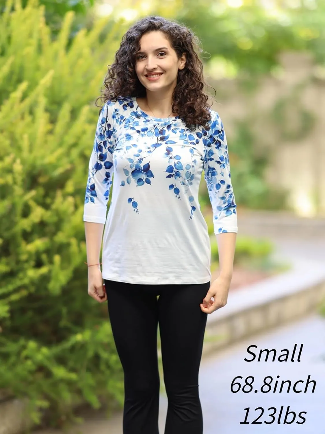 Zeagoo Women's Casual 3/4 Sleeve T-Shirts Round Neck Cute Tunic Tops Basic Tees Blouses Business Work Tee Top