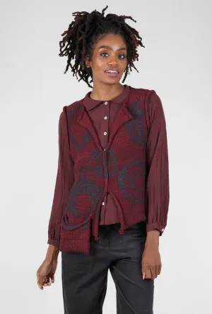 Zelda Low Pocket Shibori Vest, Ruby