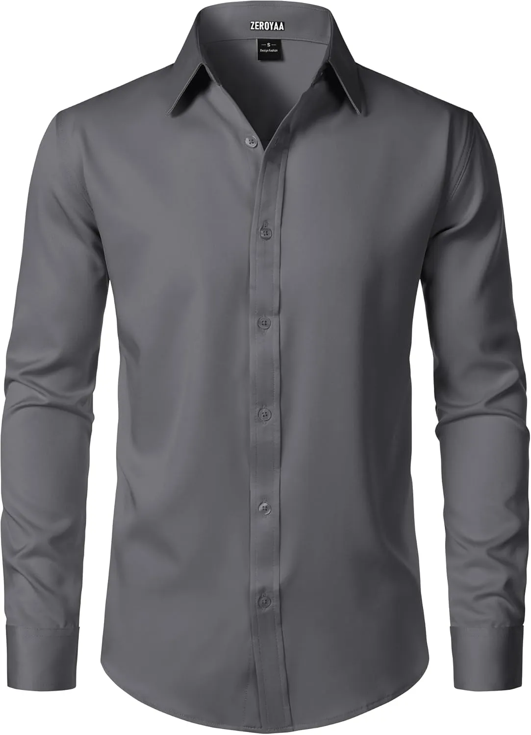 ZEROYAA Men's Wrinkle Free Long Sleeve Dress Shirt Business Casual Modern Slim Fit Button Down Shirts for Wedding and Office