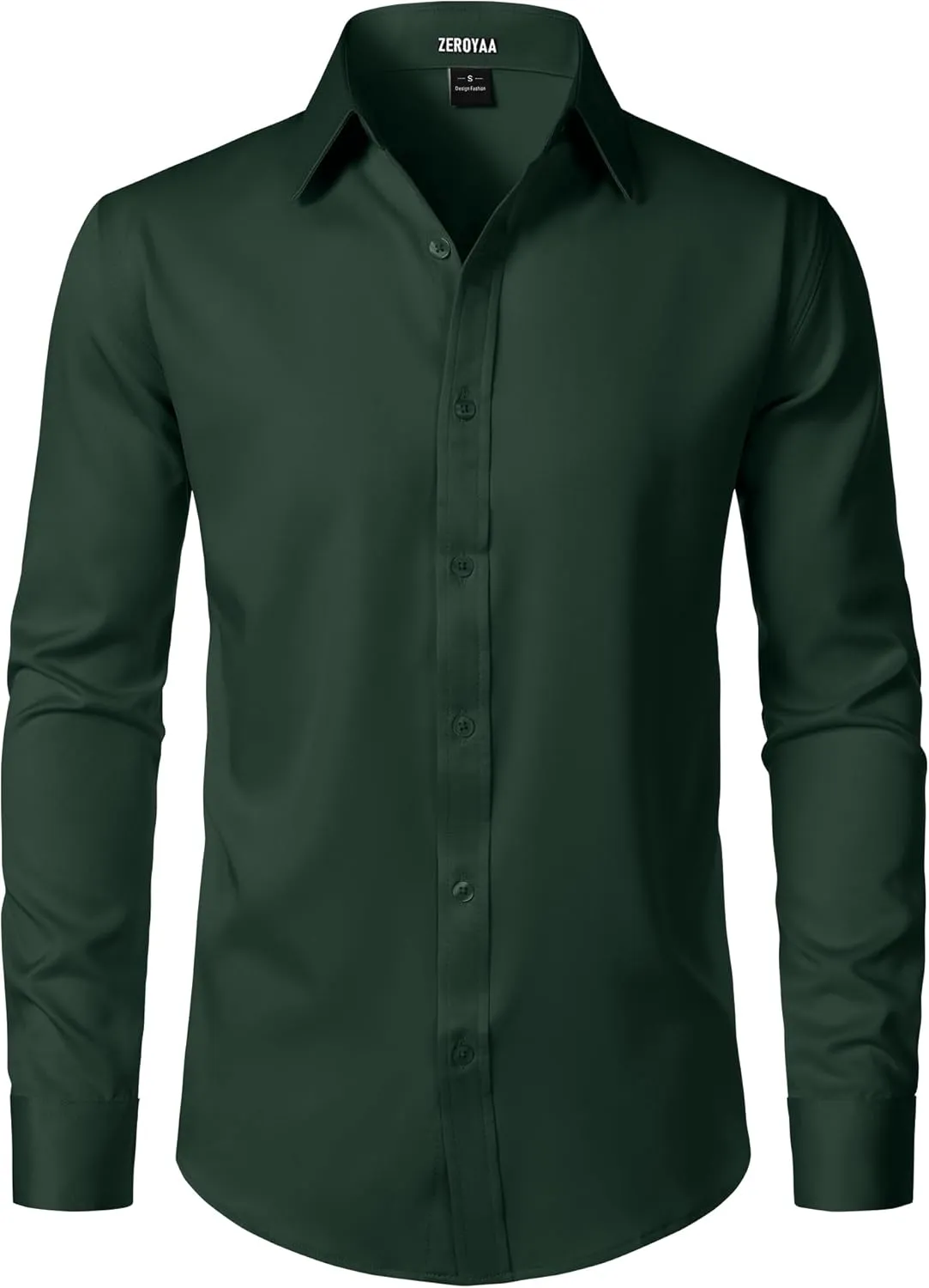 ZEROYAA Men's Wrinkle Free Long Sleeve Dress Shirt Business Casual Modern Slim Fit Button Down Shirts for Wedding and Office