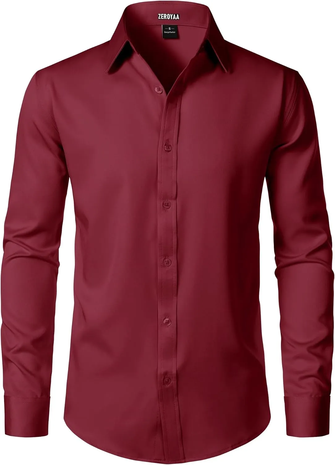 ZEROYAA Men's Wrinkle Free Long Sleeve Dress Shirt Business Casual Modern Slim Fit Button Down Shirts for Wedding and Office