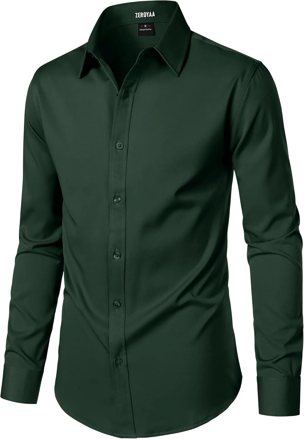 ZEROYAA Men's Wrinkle Free Long Sleeve Dress Shirt Business Casual Modern Slim Fit Button Down Shirts for Wedding and Office