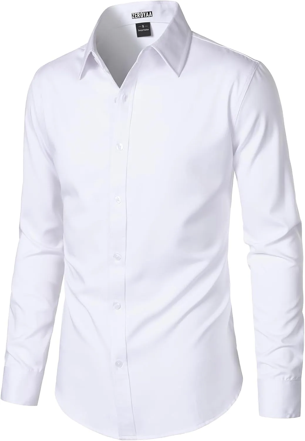 ZEROYAA Men's Wrinkle Free Long Sleeve Dress Shirt Business Casual Modern Slim Fit Button Down Shirts for Wedding and Office