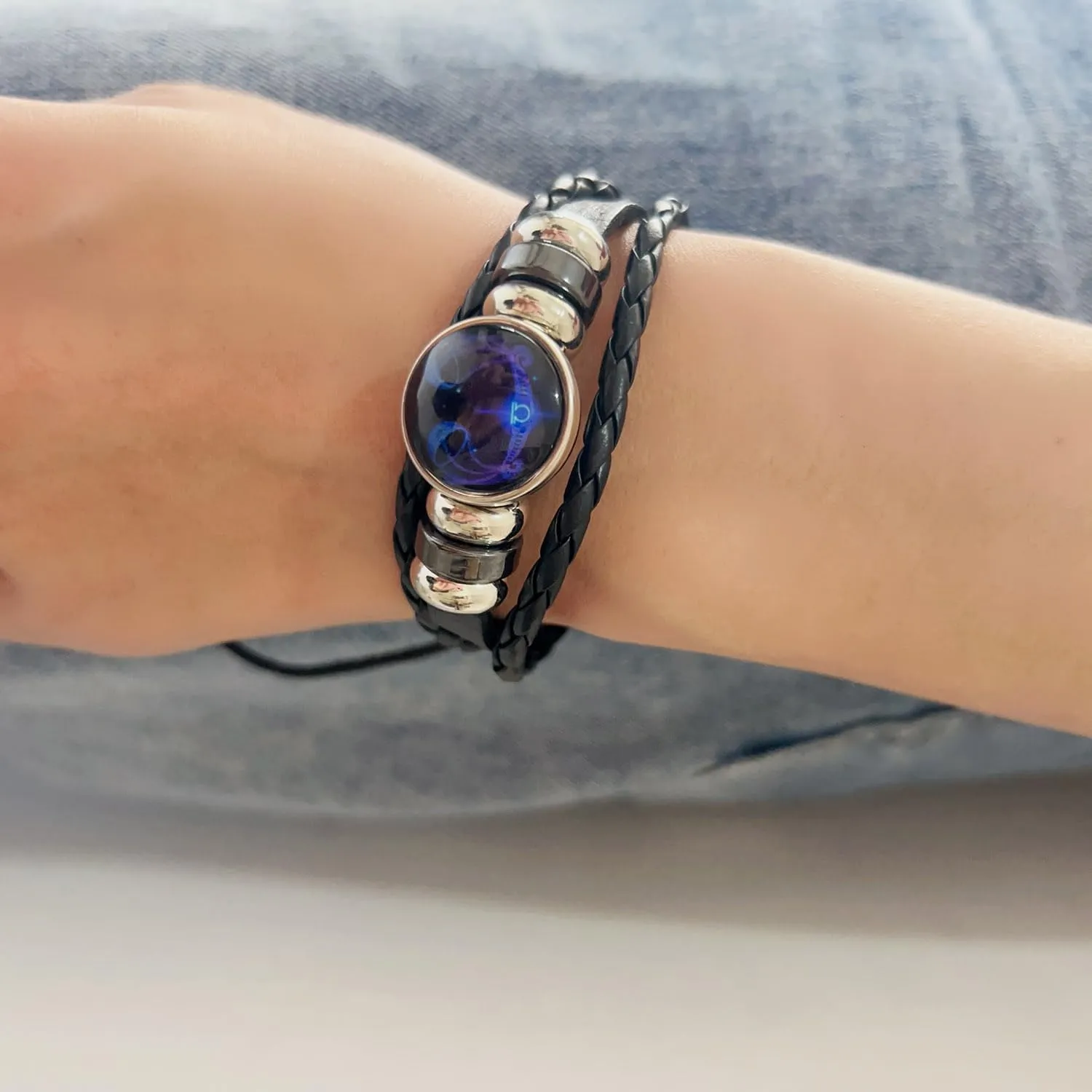 ZMANYIJEW Zodiac Signs Spirit Bracelet, Multilayer Adjustable 12 Constellation Zodiac Bracelet Handmade Woven Virgo Bracelet for Women Glow in the Dark Zodiac Jewelry for Men