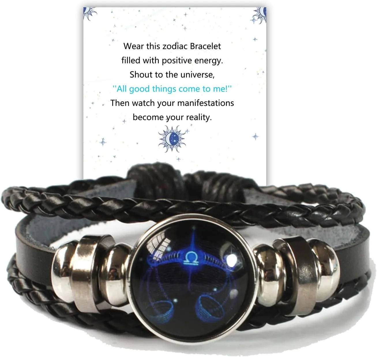 ZMANYIJEW Zodiac Signs Spirit Bracelet, Multilayer Adjustable 12 Constellation Zodiac Bracelet Handmade Woven Virgo Bracelet for Women Glow in the Dark Zodiac Jewelry for Men