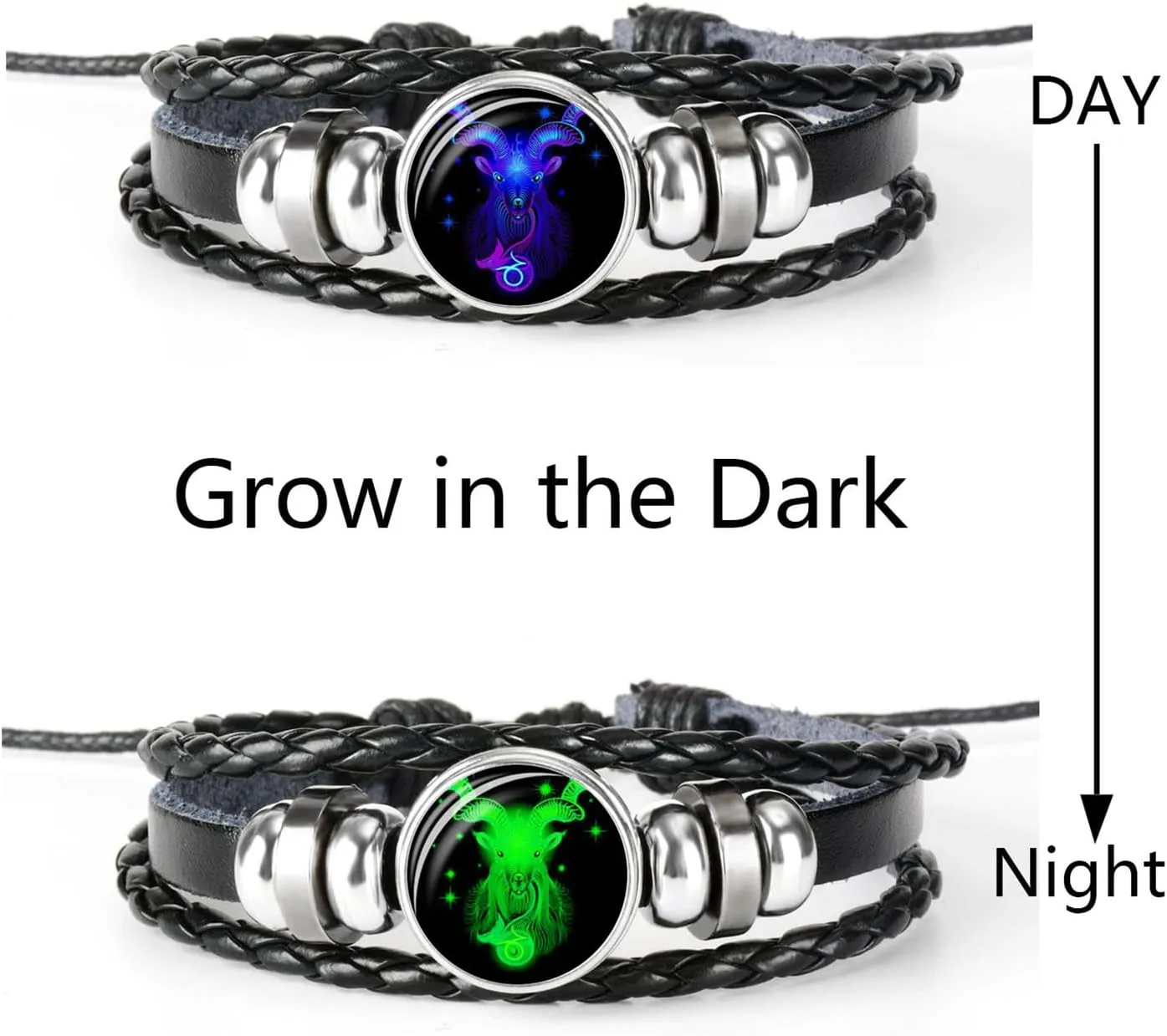 Zodiac Signs Spirit Bracelet Multilayer Adjustable 12 Constellation Black Leather Bracelet Handmade Woven Zodiac Sign Wrap Bracelet Birthday Jewelry Gifts for Women Men