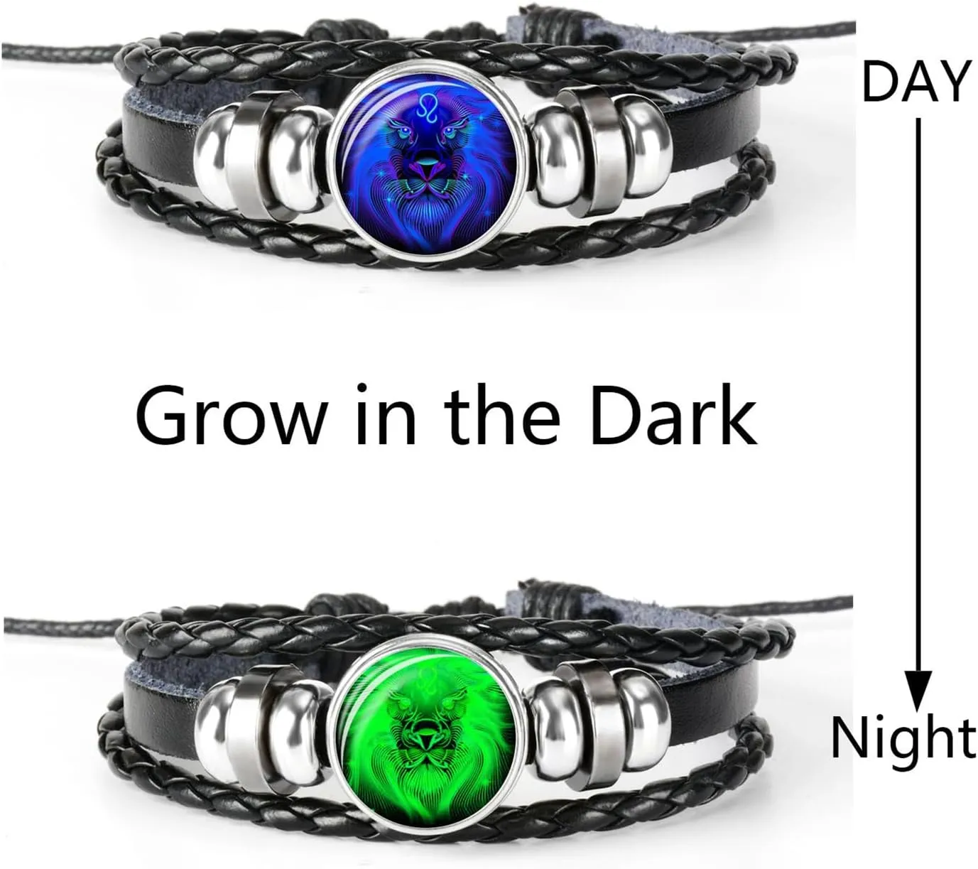 Zodiac Signs Spirit Bracelet Multilayer Adjustable 12 Constellation Black Leather Bracelet Handmade Woven Zodiac Sign Wrap Bracelet Birthday Jewelry Gifts for Women Men