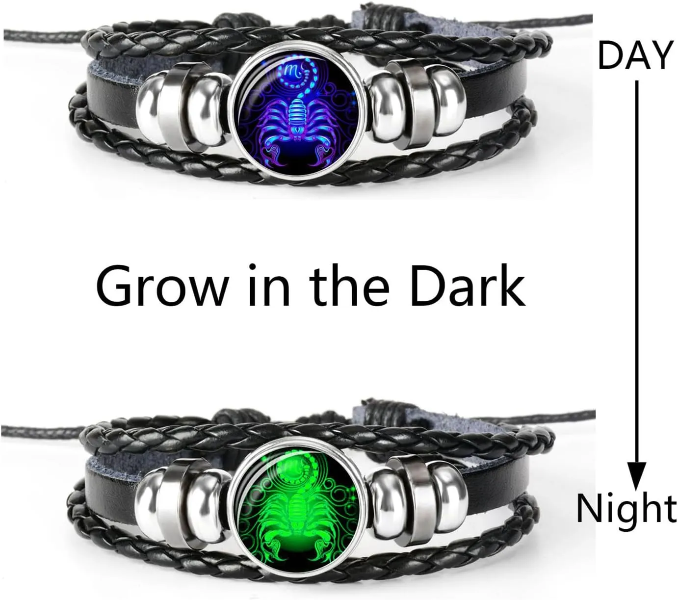 Zodiac Signs Spirit Bracelet Multilayer Adjustable 12 Constellation Black Leather Bracelet Handmade Woven Zodiac Sign Wrap Bracelet Birthday Jewelry Gifts for Women Men