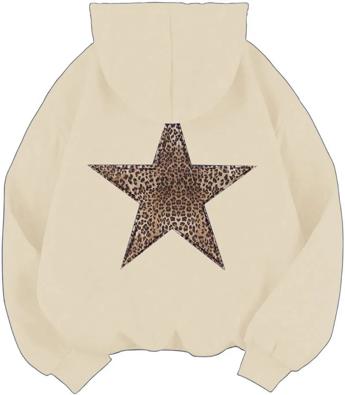ZWRXW Oversized Graphic Hoodie Sweatshirt for Women Leopard Star Long Sleeve Pullover Sweater Fashion Y2K Outfits Tops