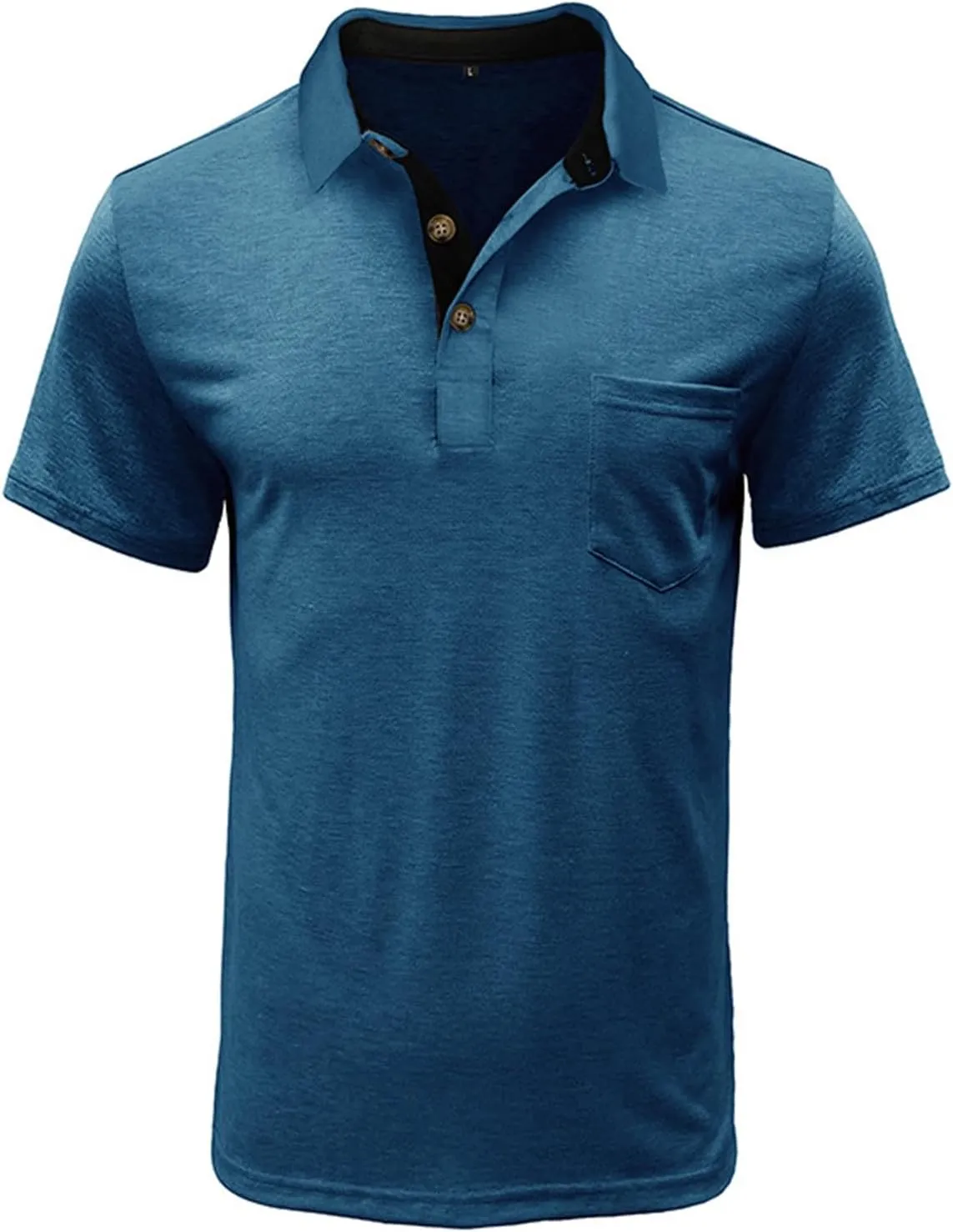 ZYXTIM Men's Short Sleeve Henley Tee Fashion Button Business Work Golf Polo Shirts Summer Soild Slim Ribbed T-Shirts Big&Tall
